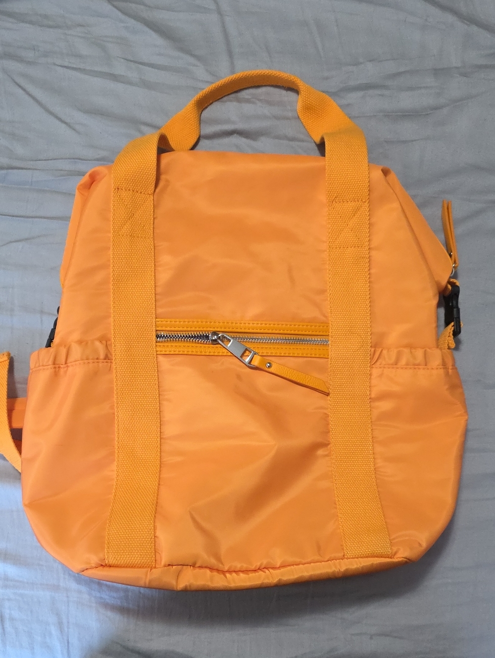 Madden Girl Bright Orange Nylon Backpack Tote